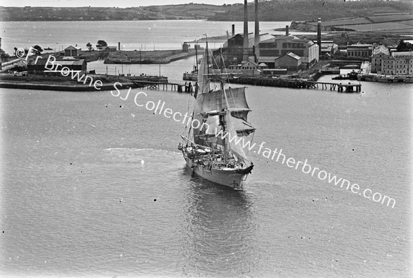 HAULBOWLINE PANORAMA  IRISHSTEEL WORKS  WITH SAILING SHIP MERCATOR  BELGIUM